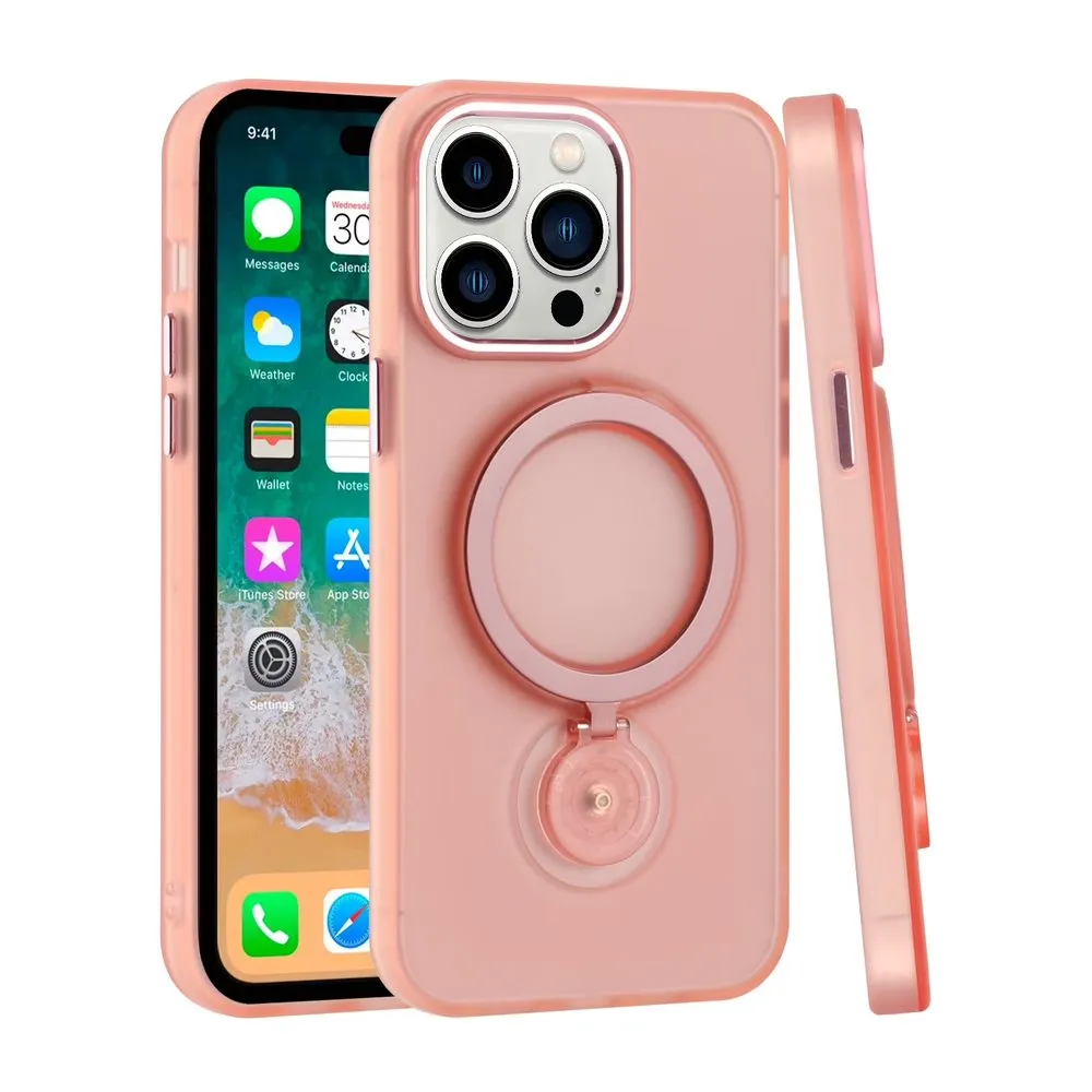 Case for iPhone 11 Pro Max Silicone MagSafe 360 Ring Bright Pink