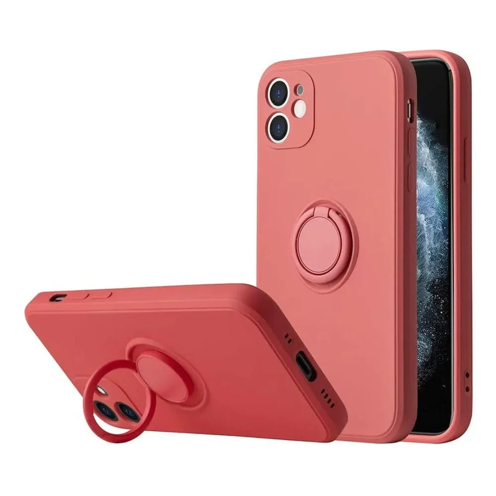 Case for iPhone 12 Silicone MagSafe 360 Ring Bright Pink