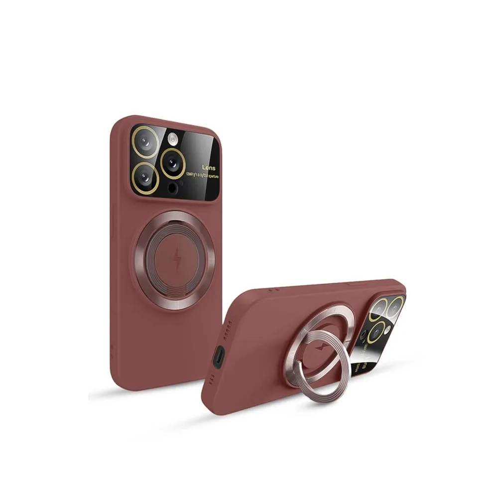 Case for iPhone 12 Pro Max Silicone MagSafe 360 Ring Brown