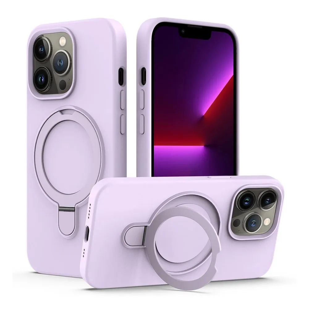 Case for iPhone 13 Pro Max Silicone MagSafe 360 Ring Lilac