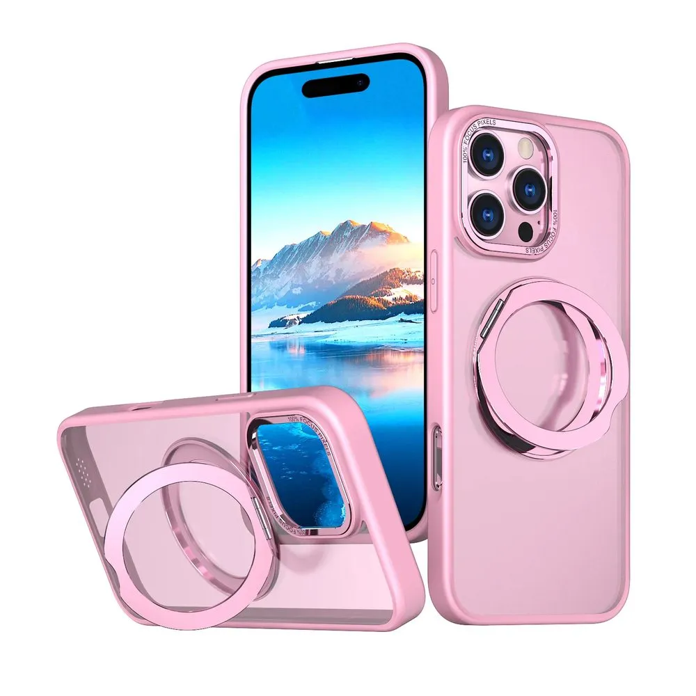 Case for iPhone 14 Plus Silicone MagSafe 360 Ring Bright Pink