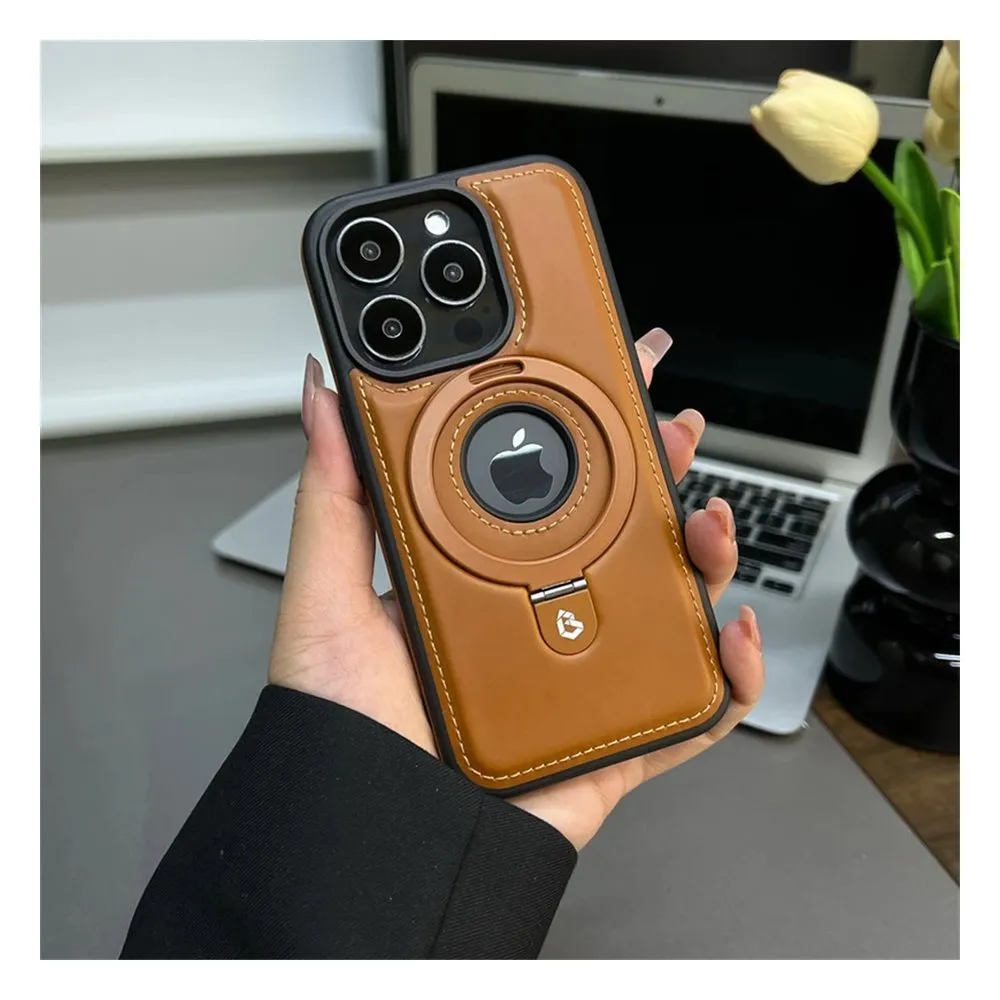 Case for iPhone 14 Plus Silicone MagSafe 360 Ring Brown