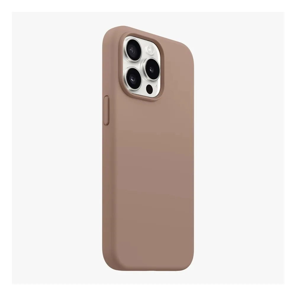 Case for iPhone 15 Pro Max Silicone MagSafe with Lens Protector Light Brown