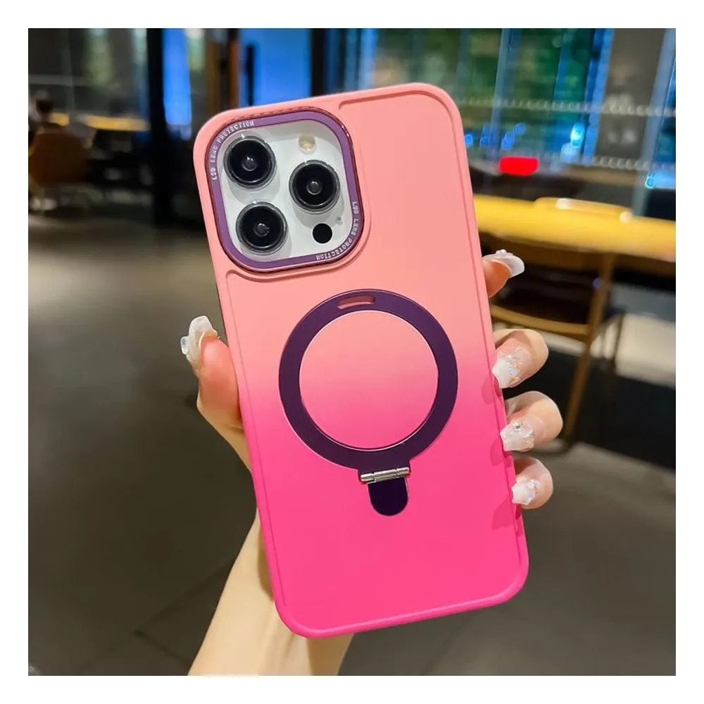 Case for iPhone 15 Pro Silicone MagSafe 360 Ring Bright Pink