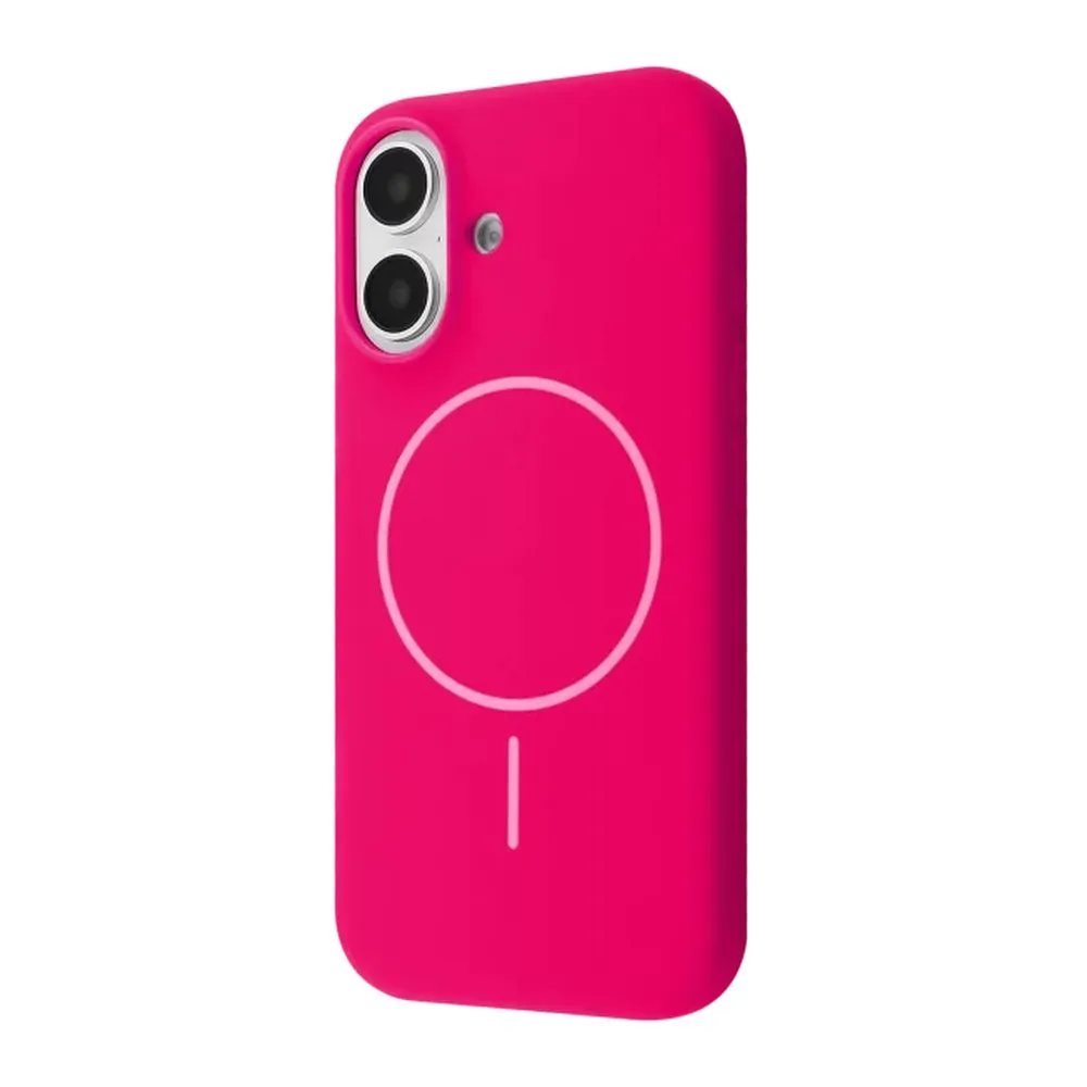 Case for iPhone 16 Silicone MagSafe 360 Ring Bright Pink