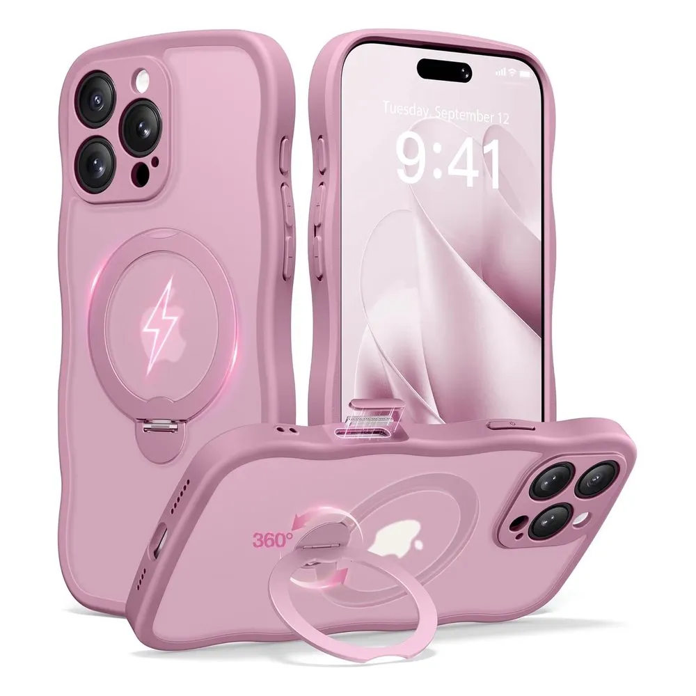 Case for iPhone 16 Pro Silicone MagSafe 360 Ring Bright Pink