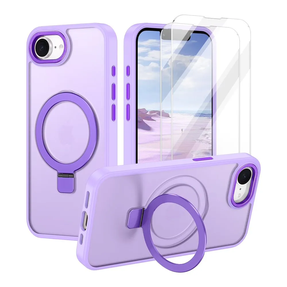 Case for iPhone 16E Silicone MagSafe 350 Ring Lilac