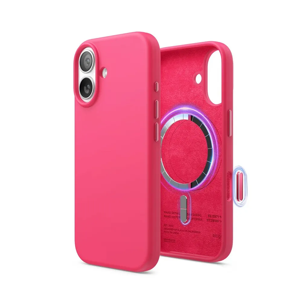 Case for iPhone 17 Silicone MagSafe 360 Ring Bright Pink
