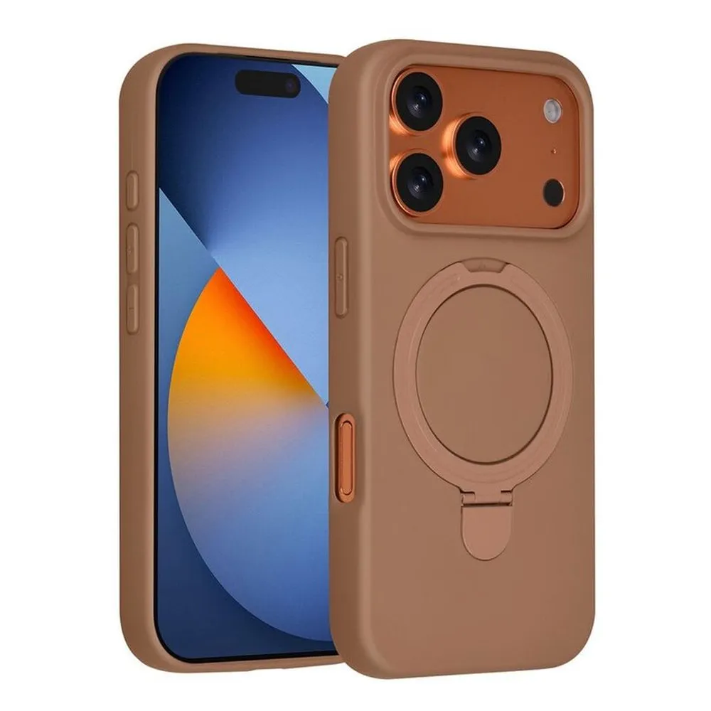 Case for iPhone 17 Pro Silicone MagSafe 360 Ring Brown