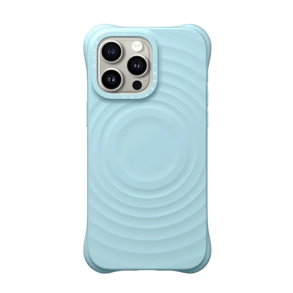 Case for iPhone 15 Pro Max Silicone MagSafe Spiral Turquoise Blue