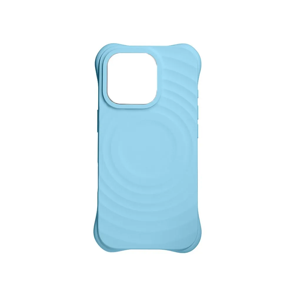 Case for iPhone 16 Silicone MagSafe Spiral Turquoise Blue