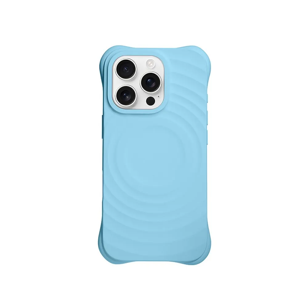 Case for iPhone 16 Pro Silicone MagSafe Spiral Turquoise Blue