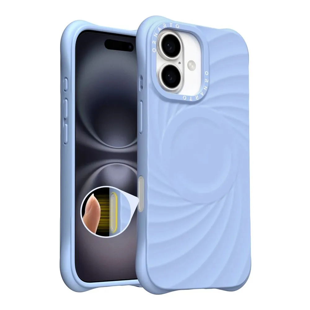 Case for iPhone 17 Silicone MagSafe Spiral Turquoise Blue