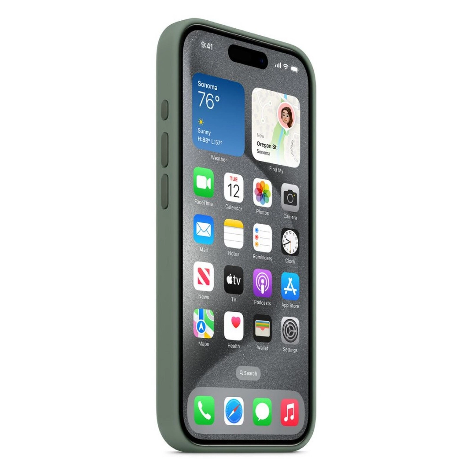 Case for IPhone 15 PRO Silicone green