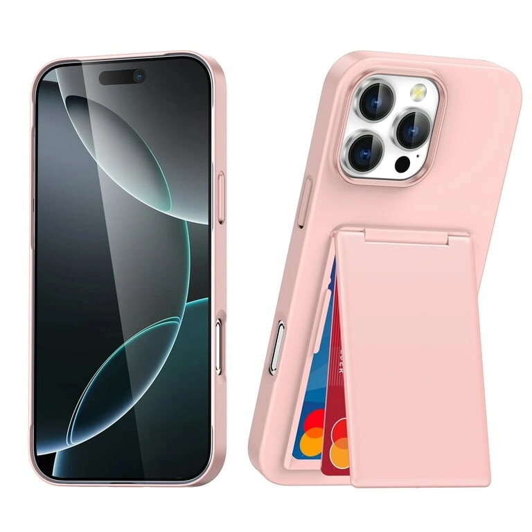 Case for IPhone 14 Silicone magnetic wallet case Pastel Pink