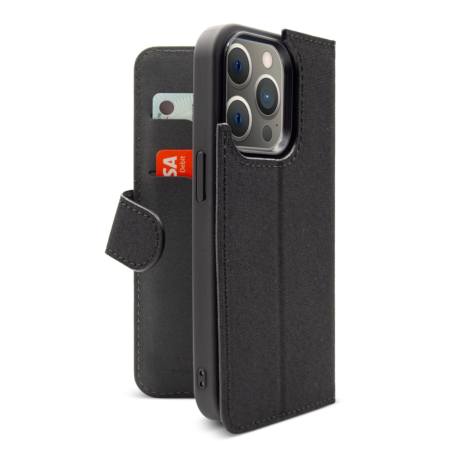 Case for IPhone 14 Pro Silicone magnetic wallet case black