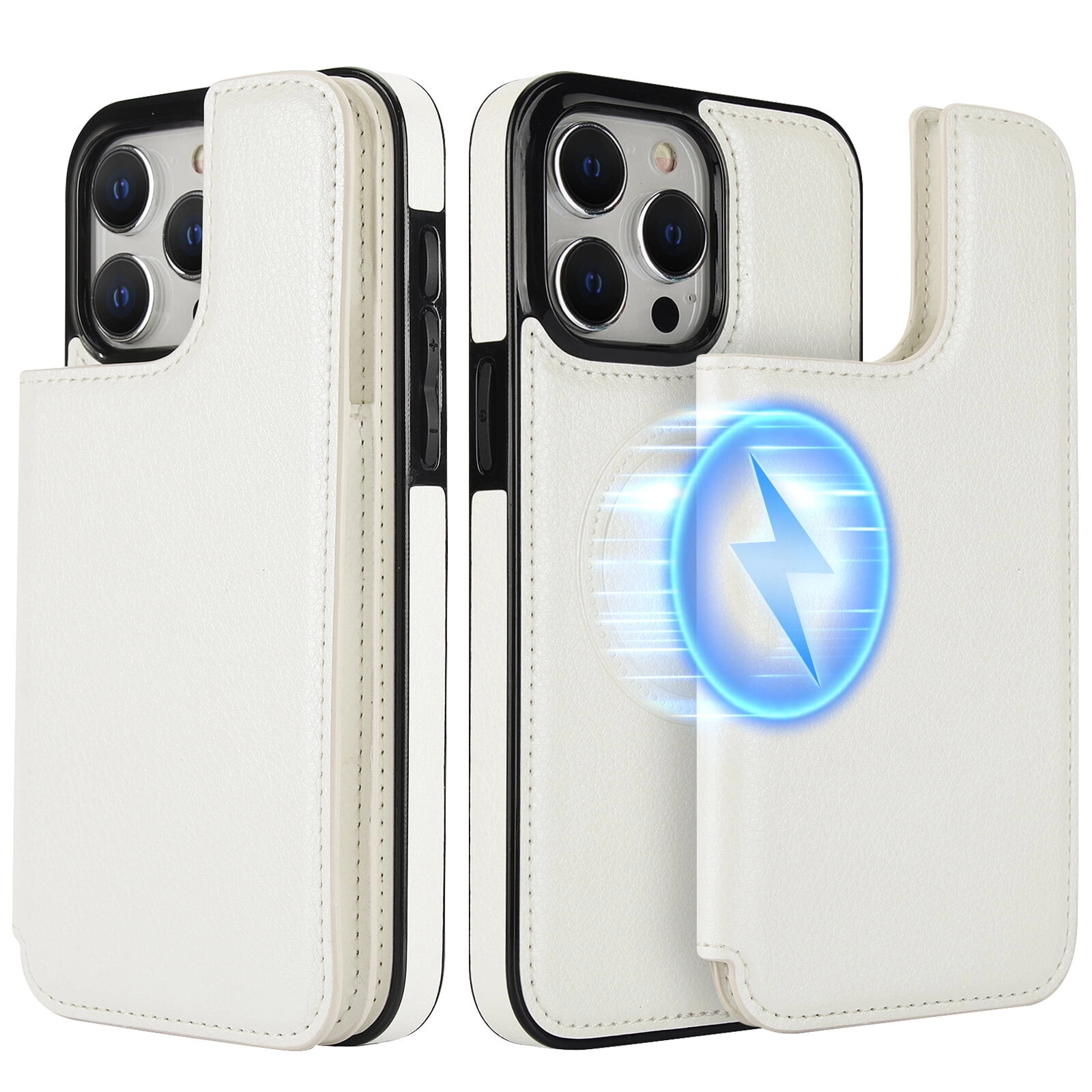 Case for IPhone 14 Pro Max Silicone magnetic wallet case white