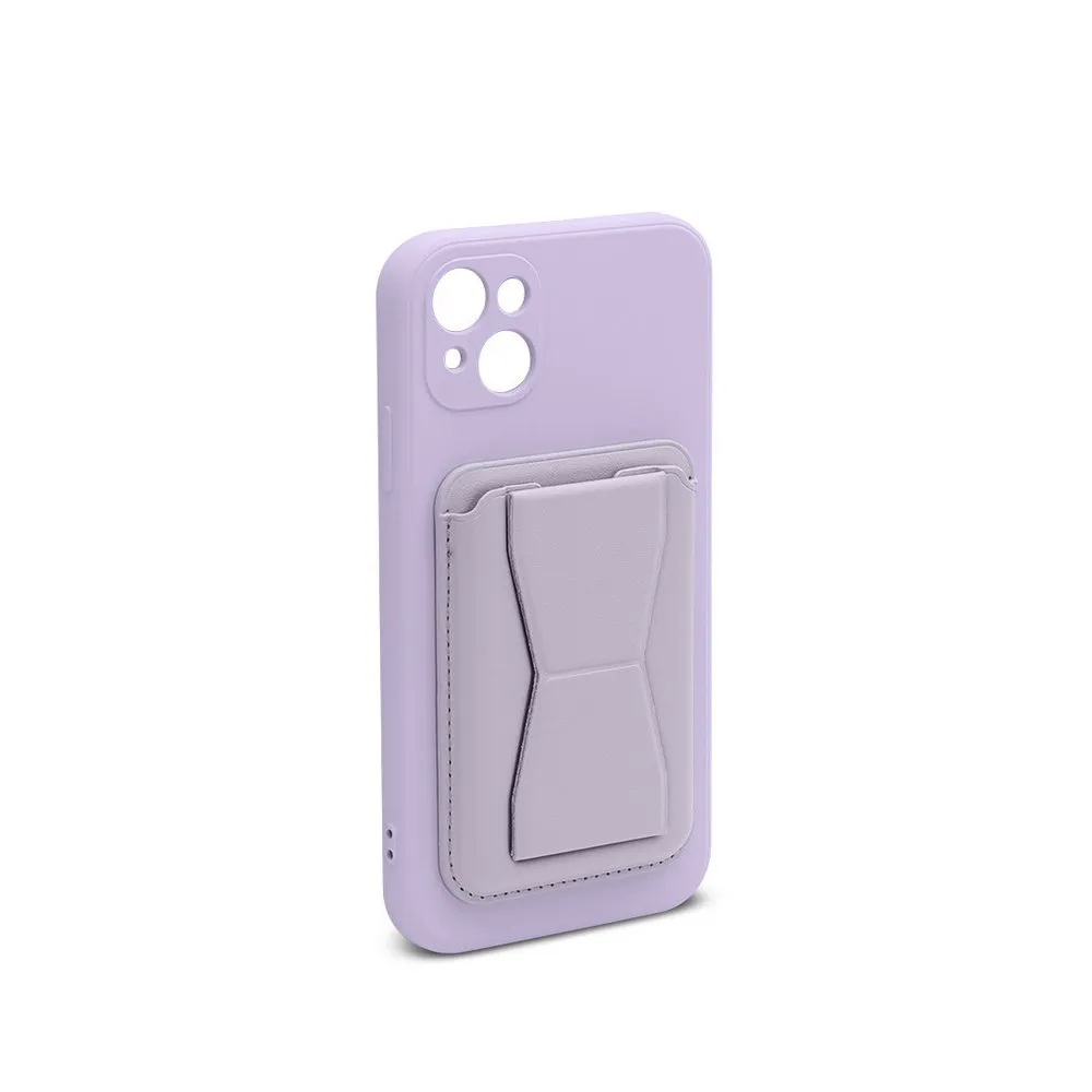 Case for iPhone 15 Silicone Magnetic Wallet Lilac