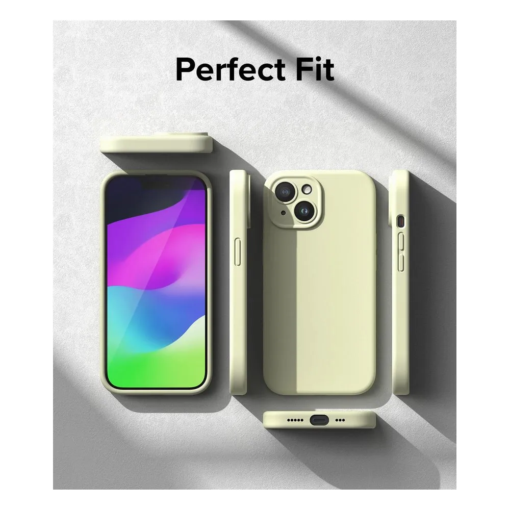 Case for iPhone 15 Silicone Magnetic Wallet Lime Yellow