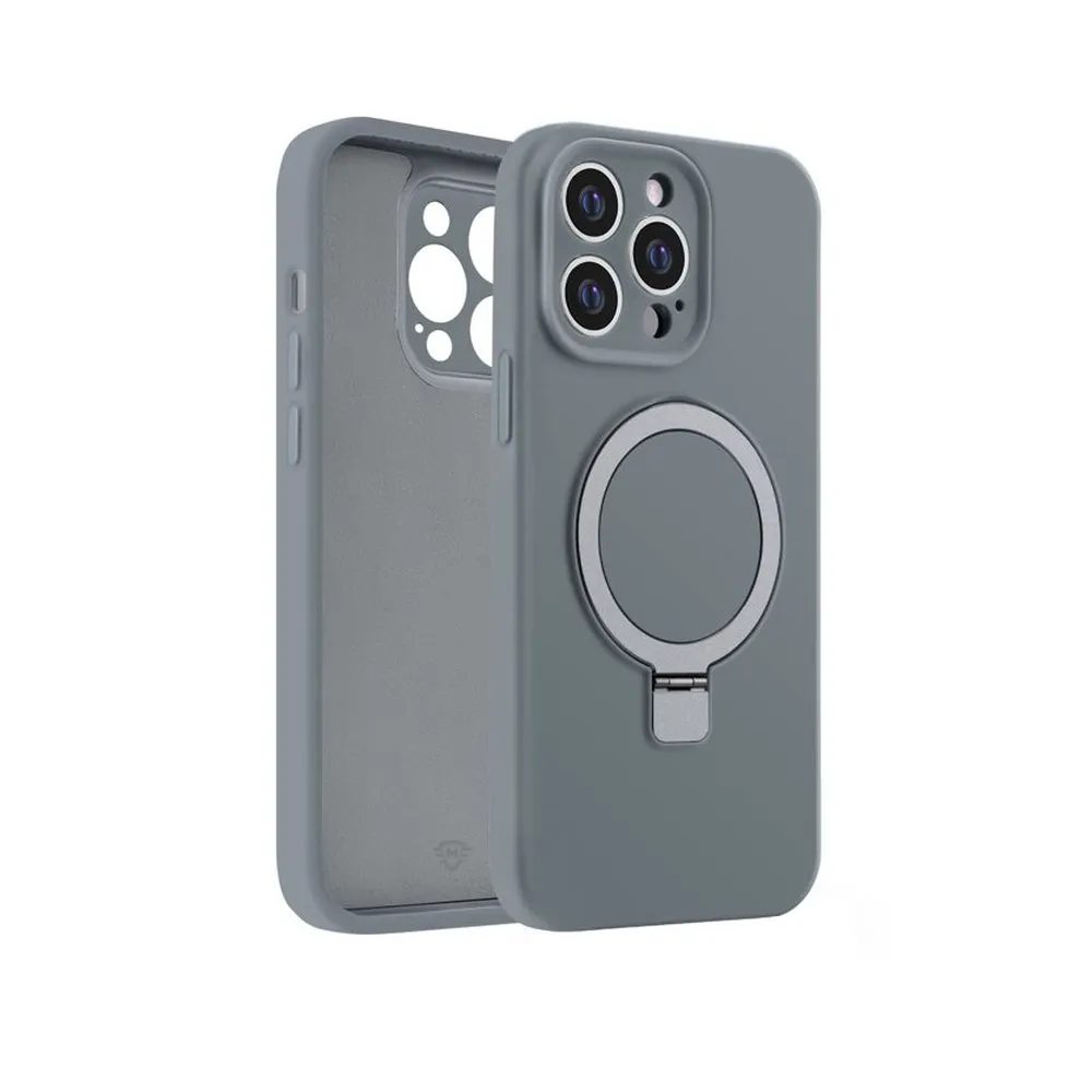 Case for iPhone 15 Pro Silicone Magnetic Wallet Dark Brown