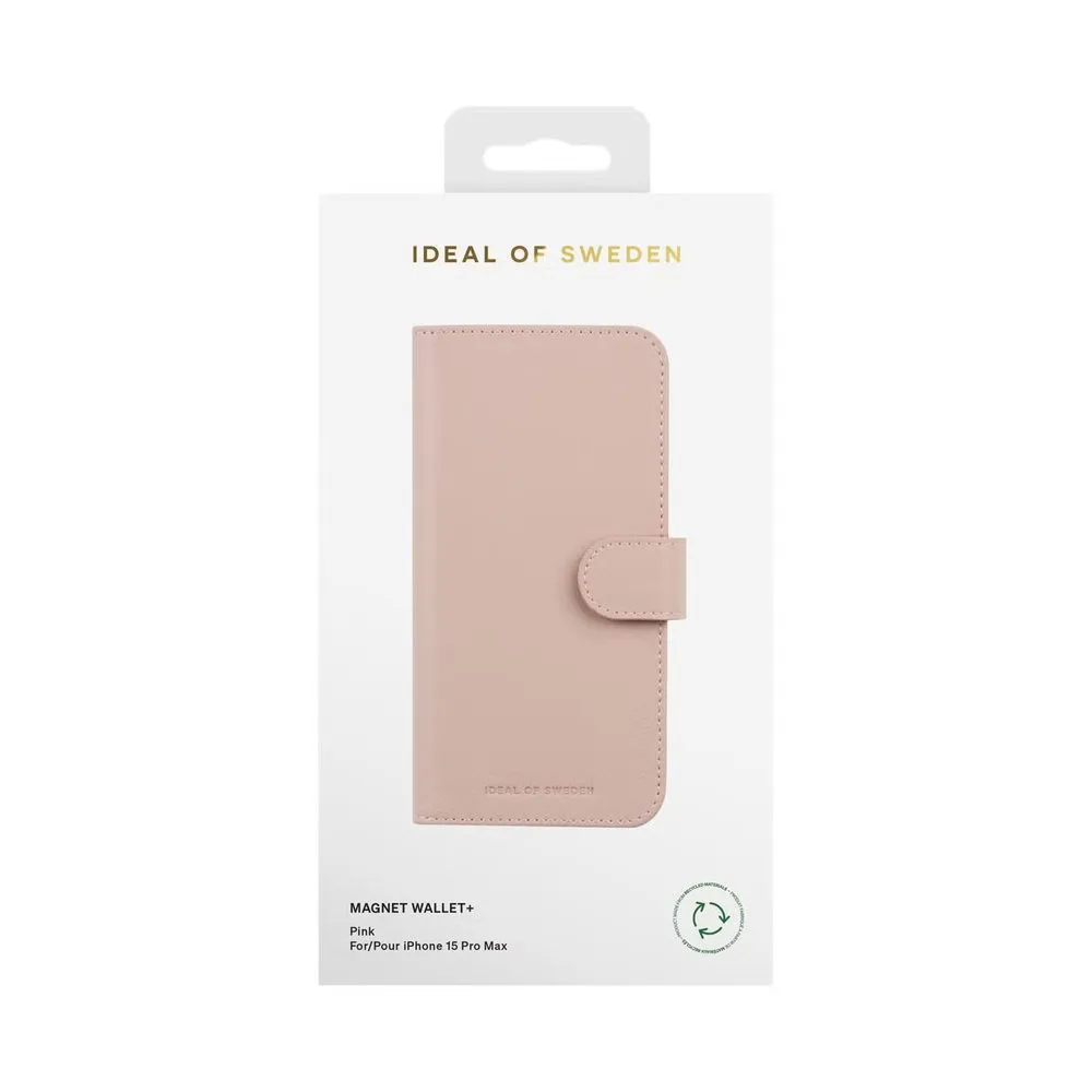 Case for iPhone 15 Pro Max Silicone Magnetic Wallet Pastel Pink
