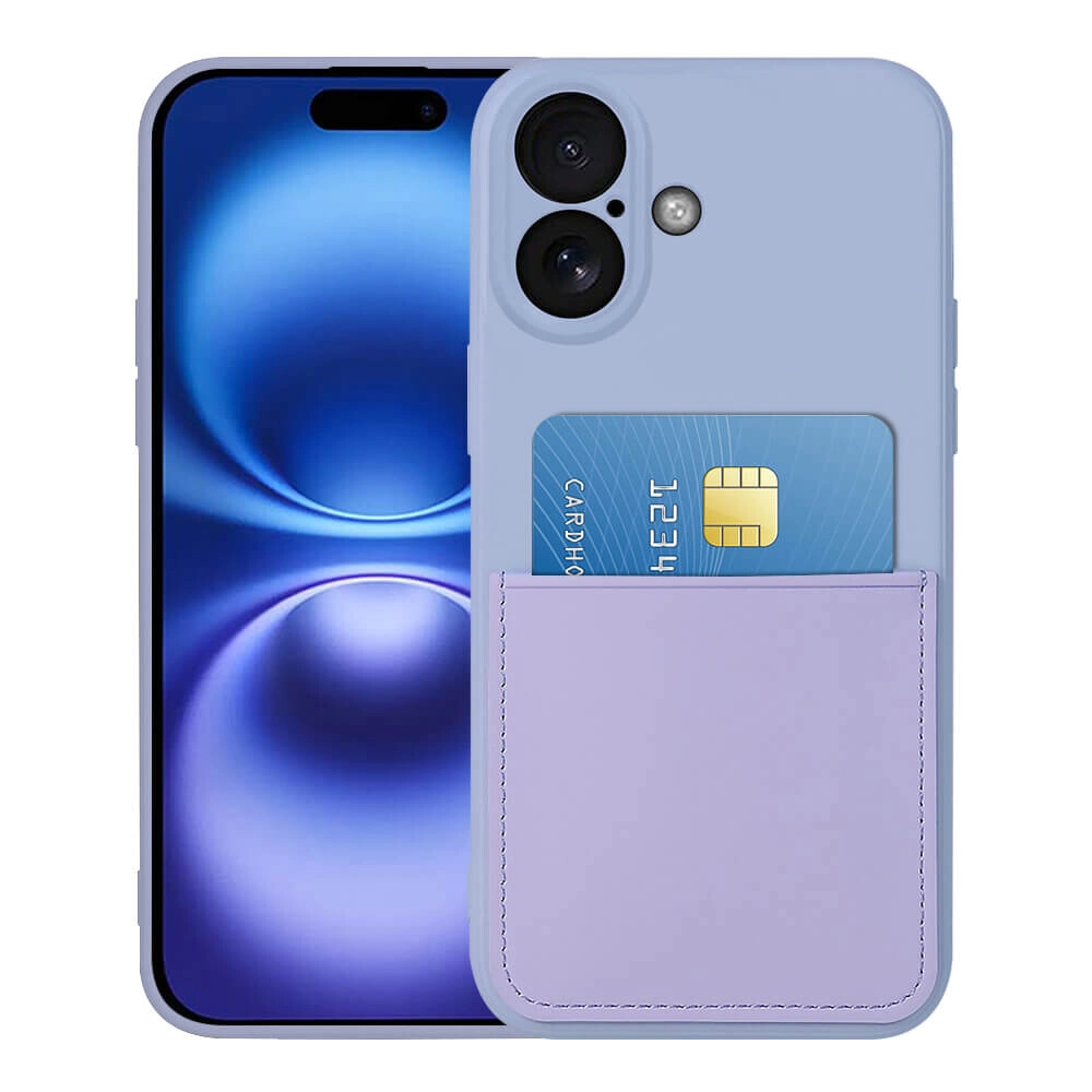 Case for IPhone 16 Silicone magnetic wallet case lilac