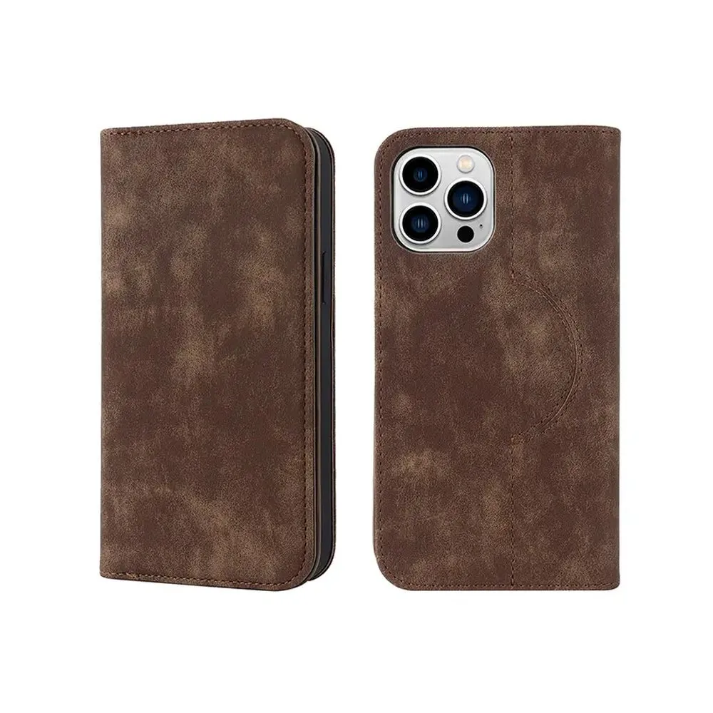 Case for iPhone 16 Silicone Magnetic Wallet Dark Brown