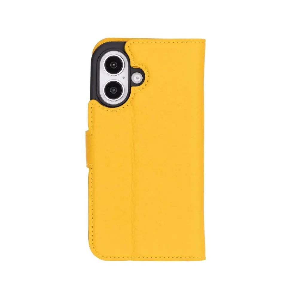 Case for iPhone 16 Silicone Magnetic Wallet Lime Yellow
