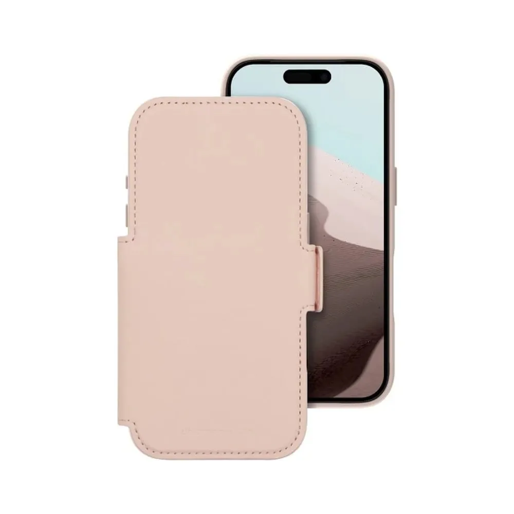 Case for iPhone 16 Pro Silicone Magnetic Wallet Pastel Pink