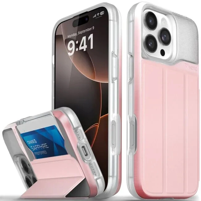 Case for IPhone 16 Pro Max Silicone magnetic wallet case pastel pink