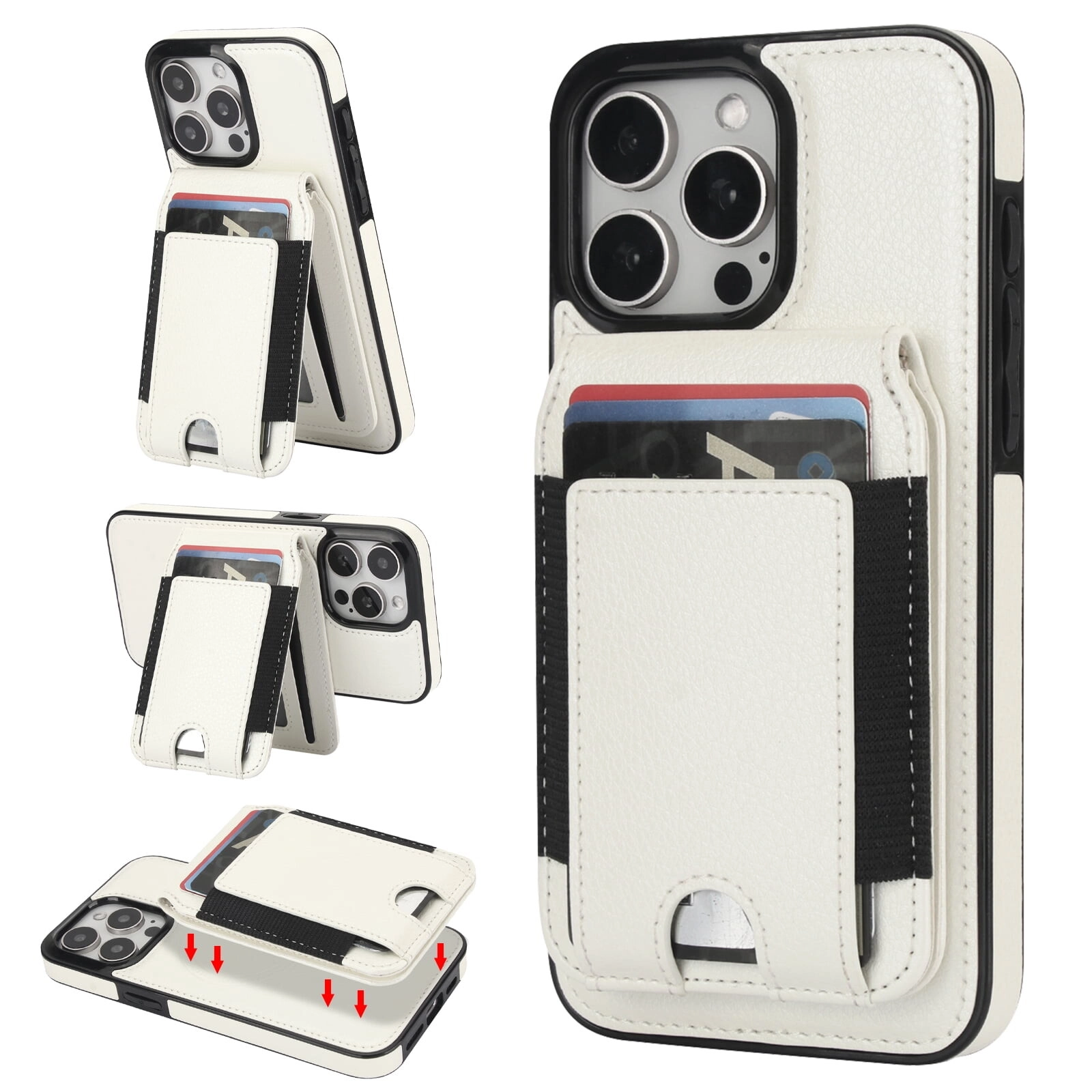 Case for IPhone 16 Pro Max Silicone magnetic wallet case white