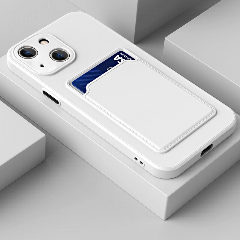 Case for IPhone 17 Silicone magnetic wallet case white