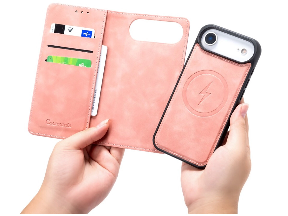 Case for IPhone 17 Air Silicone magnetic wallet case pastel pink