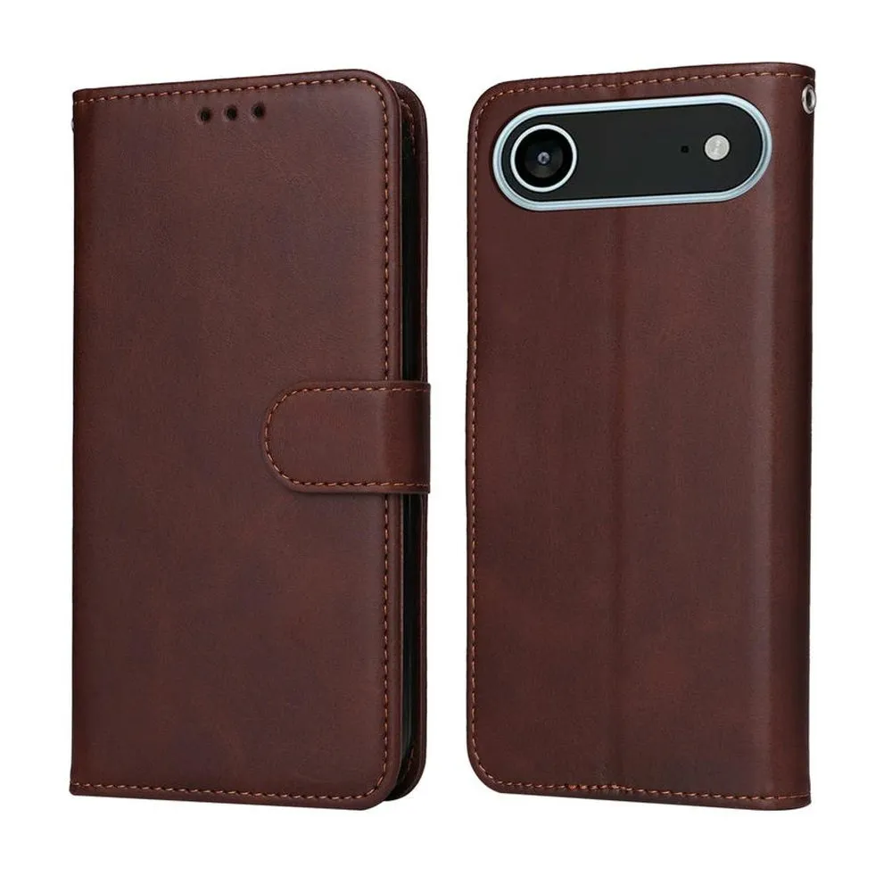 Case for iPhone 17 Air Silicone Magnetic Wallet Dark Brown