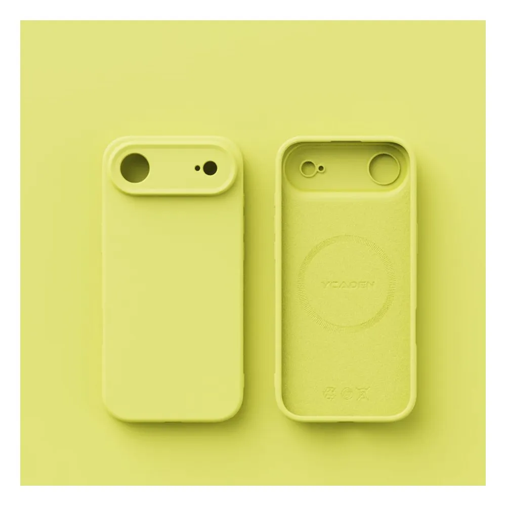Case for iPhone 17 Air Silicone Magnetic Wallet Lime Yellow