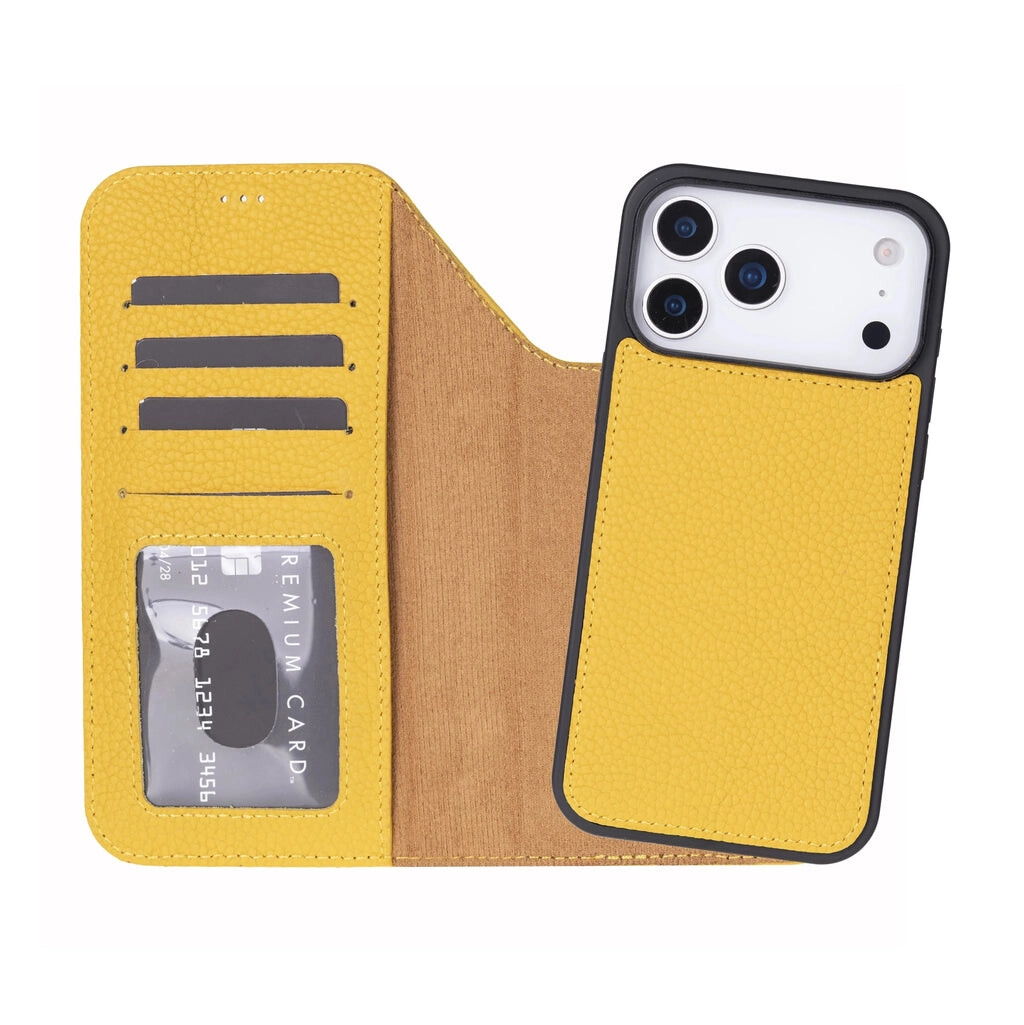 Case for IPhone 17 PRO Max Silicone magnetic wallet case lime yellow