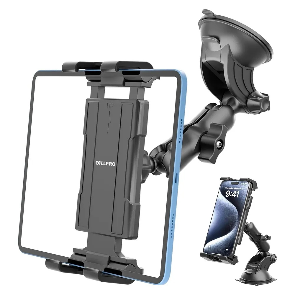 Ohlpro Tablet Holder for Car, Dashboard Windshield Mount for Tablets
