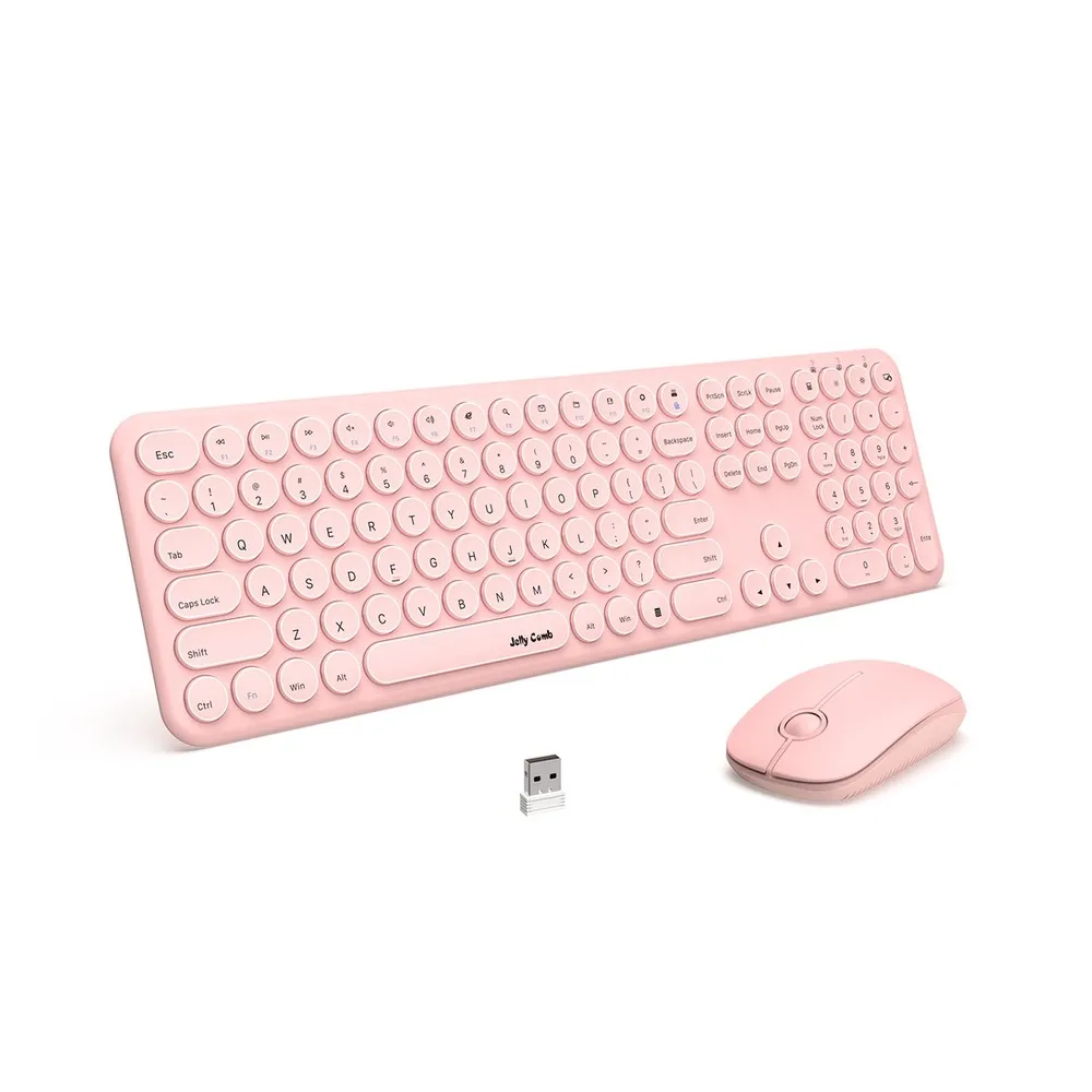 Wireless Keyboard and Mouse Combo Pink